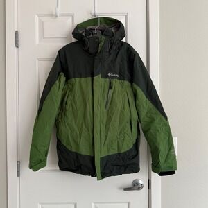 Columbia Interchange Omni-Heat 3-in-1 Jacket Men's M Waterproof Hood Ski Green